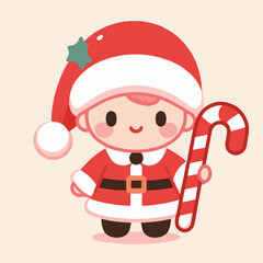 vector image of a small child wearing a Christmas costume