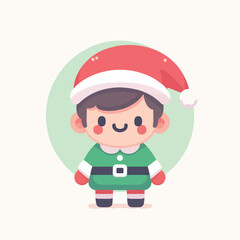 vector image of a small child wearing a Christmas costume