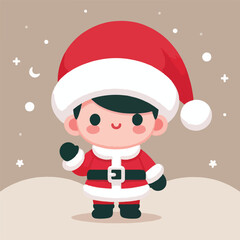 vector image of a small child wearing a Christmas costume
