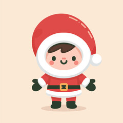 vector image of a small child wearing a Christmas costume