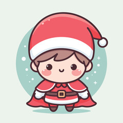 vector image of a small child wearing a Christmas costume