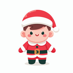vector image of a small child wearing a Christmas costume