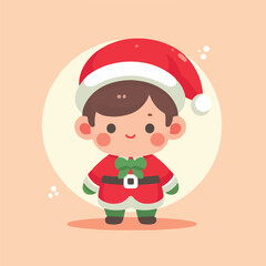 vector image of a small child wearing a Christmas costume