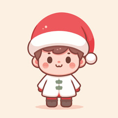 vector image of a small child wearing a Christmas costume