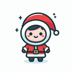vector image of a small child wearing a Christmas costume