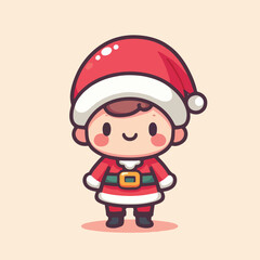 vector image of a small child wearing a Christmas costume