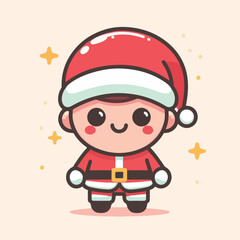 vector image of a small child wearing a Christmas costume