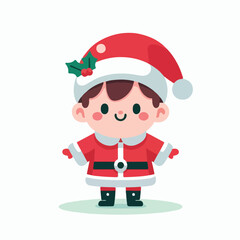 vector image of a small child wearing a Christmas costume