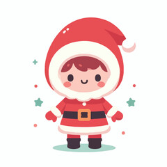 vector image of a small child wearing a Christmas costume