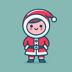 vector image of a small child wearing a Christmas costume