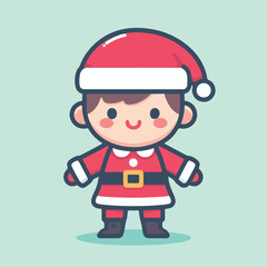 vector image of a small child wearing a Christmas costume