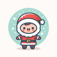 vector image of a small child wearing a Christmas costume