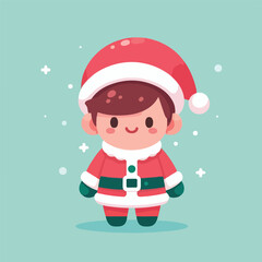 vector image of a small child wearing a Christmas costume