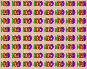 Repetitive “HBD” Pattern in Bold Colors