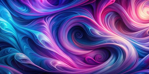 Obraz premium Vibrant swirls of purple, blue and pink hues blending into each other in a mesmerizing abstract pattern, abstract art, swirl patterns