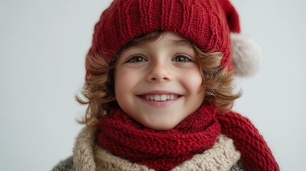 A kid wearing a outfit for Chrismas, standing against a isolated background (75)