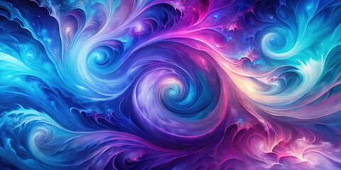 Fototapeta premium Vibrant swirls of blue and purple hues blend together in a mesmerizing abstract background, geometric, texture, geometric