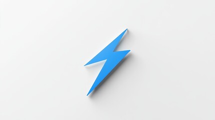 A sleek, minimalist lightning bolt icon on a clean white backdrop symbolizes energy and creative innovation.