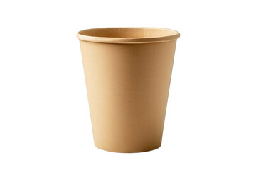 a single brown disposable paper cup isolated on a transparent background