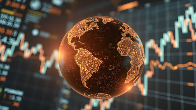 Digital global network connecting the world