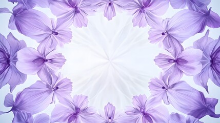 Lilac Cosmos Flowers Frame Soft Pastel Background