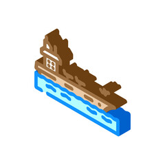 aircraft carrier ship marine isometric icon vector. aircraft carrier ship marine sign. isolated symbol illustration