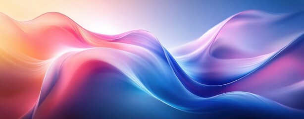 Fototapeta premium Abstract Flowing Background in Blue and Pink Gradient with Curvilinear Forms