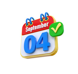 Calendar 3D September Date 04