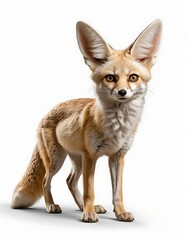 Fototapeta premium Photorealistic Fennec Fox: Side View with Intricate Details and Large Ears. generated by ai. 