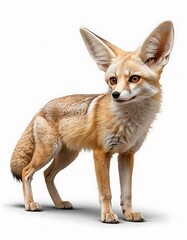 Fototapeta premium Photorealistic Fennec Fox: Side View with Intricate Details and Large Ears. generated by ai. 