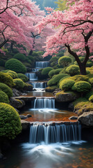 waterfall japanese wallpaper background