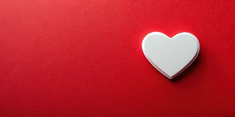 Fototapeta premium Heart shaped sticker on red surface