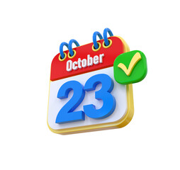 Calendar 3D October Date 23