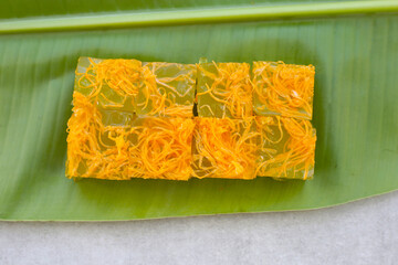 Thai sweet egg floss jelly