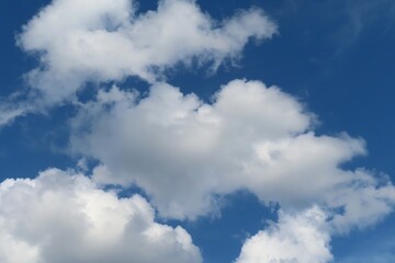 Beautiful heart shape cloud in blue sky, natural cloudscape