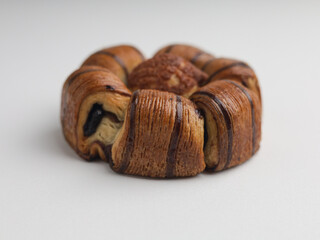 Sweet pastry on white background