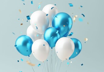 Festive Balloons and Confetti Celebration