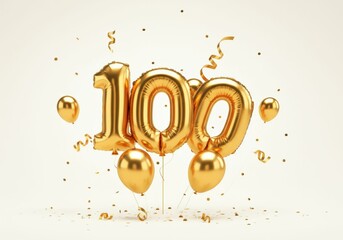 Gold Balloons Celebrating 100 Years