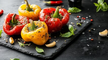 Vibrant Roasted Stuffed Peppers - Colorful and Flavorful Dish