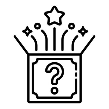 recommend clip art: Surprise gift box outline icon symbolizing mystery and celebration gifts