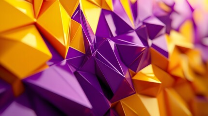 Obraz premium Abstract Purple and Gold Geometric Triangular Pattern