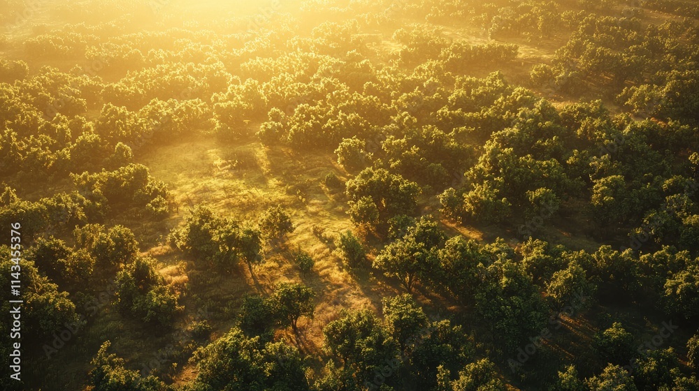 Poster an aerial view of a lush forest transitioning into a barren land illustrates the impacts of deforest