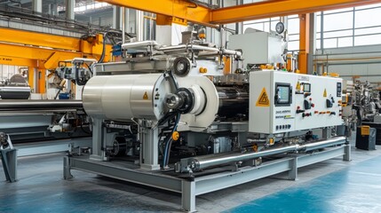 Fototapeta premium Modern Industrial Machinery in a Factory Setting