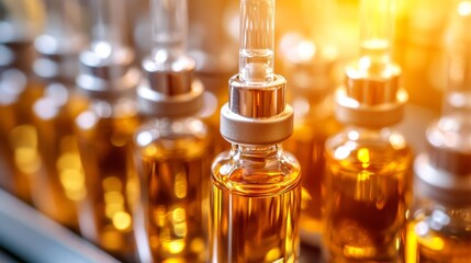 Golden Liquid in Glass Bottles - Manufacturing Process
