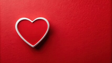 Obraz premium Heart Shape Sticker on Red Background, decorative sticker