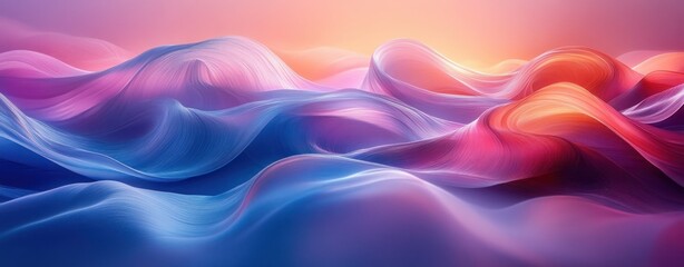 Obraz premium Futuristic Abstract Neon Wave Background with Soft Blue and Purple Gradients