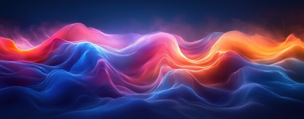 Fototapeta premium Futuristic Vibrant Colorful Abstract Background with Smooth Flowing Waves and Curves