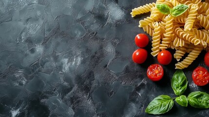 Spiral Pasta with Cherry Tomatoes and Fresh Basil