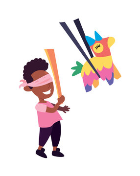 boy hitting the pinata party