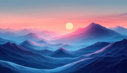 Abstract Pastel Landscape Minimalist Digital Painting